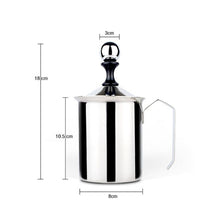 Load image into Gallery viewer, Stainless Steel Manual Foamer Milk Frother Pitcher Jug Cappuccino Coffee 400ml / Acier inoxydable Manuel Mousseux Lait MousseUx Poichet Cruche Cappuccino Café 400ml