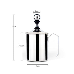 Stainless Steel Manual Foamer Milk Frother Pitcher Jug Cappuccino Coffee 400ml / Acier inoxydable Manuel Mousseux Lait MousseUx Poichet Cruche Cappuccino Café 400ml