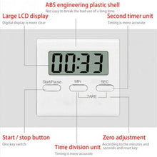 Load image into Gallery viewer, Digital LCD Kitchen Timer Cooking Timer Clock Alarm with Magnetic Back