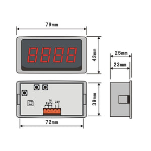 EGT Gauge (Red LED) for Exhaust Temperature Sensors with Weld Bund Combo Kit (℃/ ℉）