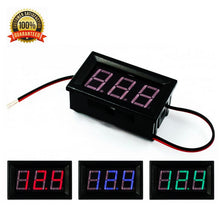 Load image into Gallery viewer, Digital Car Voltmeter Loop Power LED for Input 5 – 30 VDC  (Red/Blue/Green)