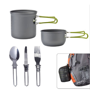 Outdoor Camping Cooking Set Portable Cookware Picnic Set Pot / Ensemble de cuisine de camping extérieur portatif