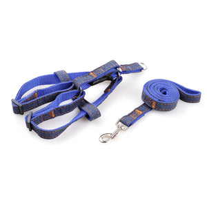Adjustable Dog Pet Harness No Pull Nylon Denim Leash Set / Harnais pour chien réglable Pas de traction Nylon Denim Leash Set
