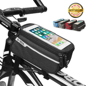 Waterproof Bicycle Bag Bike Frame Bag Bikepack with Touch Screen Top for Mobile Phone