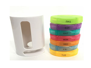 Portable Compact Organize Pill Vitamin Storage with 7 days Colorful Case