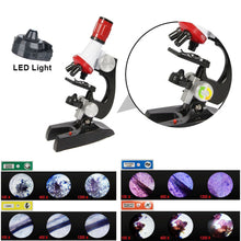 Load image into Gallery viewer, 10pc Beginner 100x-400x-1200x Microscope Educational Science Toy Set for Kids